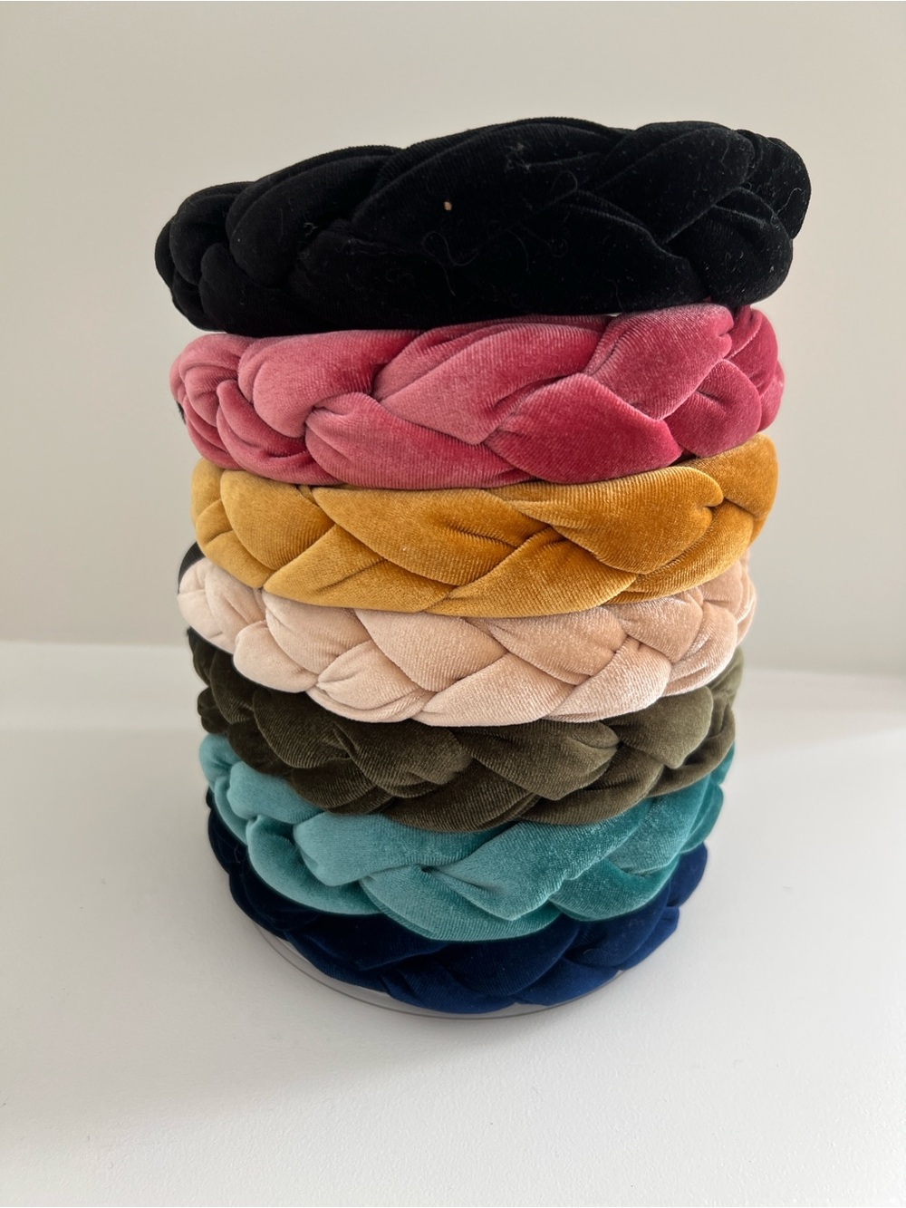 Lot of 7 Assorted from Amazon Multicolor Braided Velvet Headbands